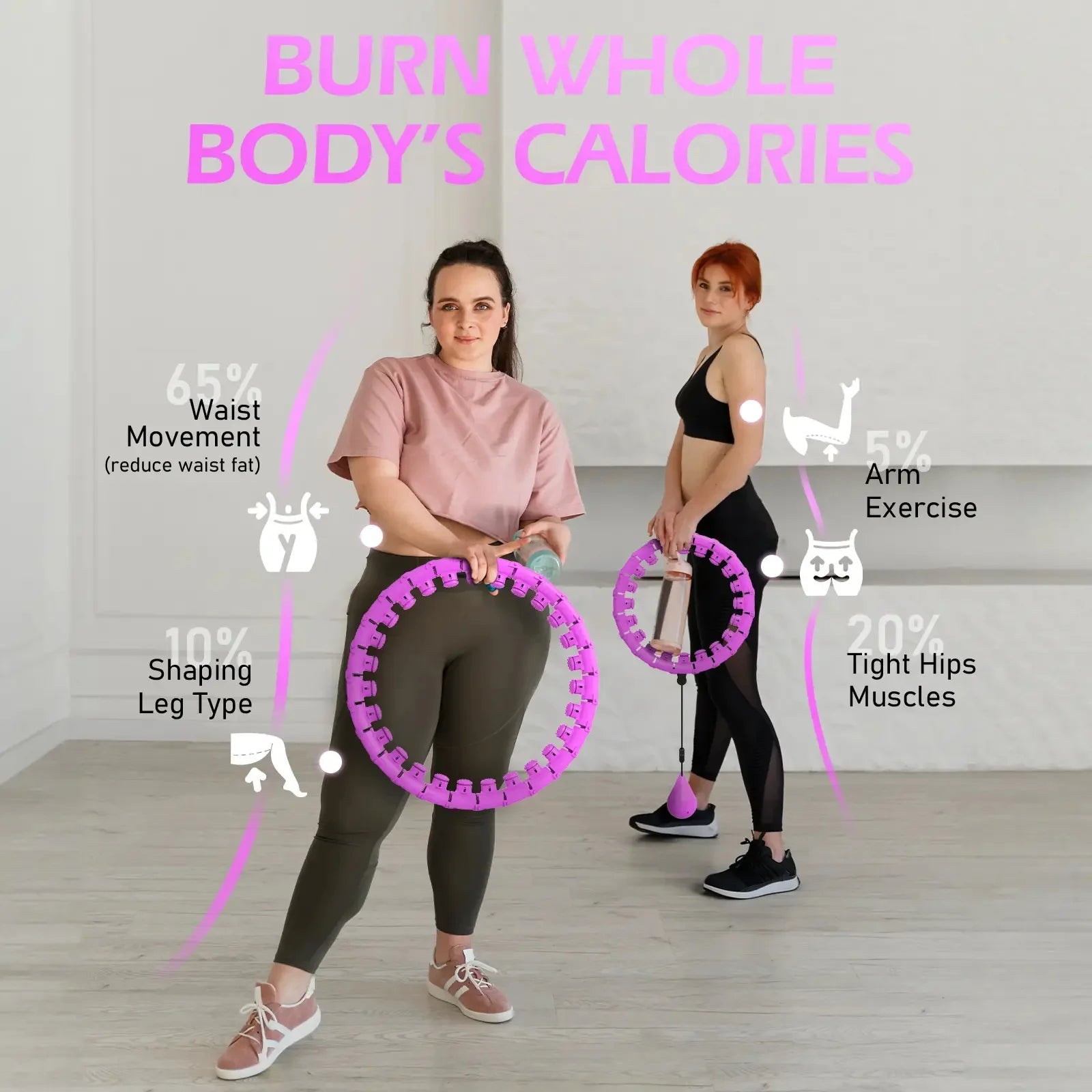 Smart Weighted Hula Hoop – Exercise Hoop with Counter | Core training Indoor Home Workout 8