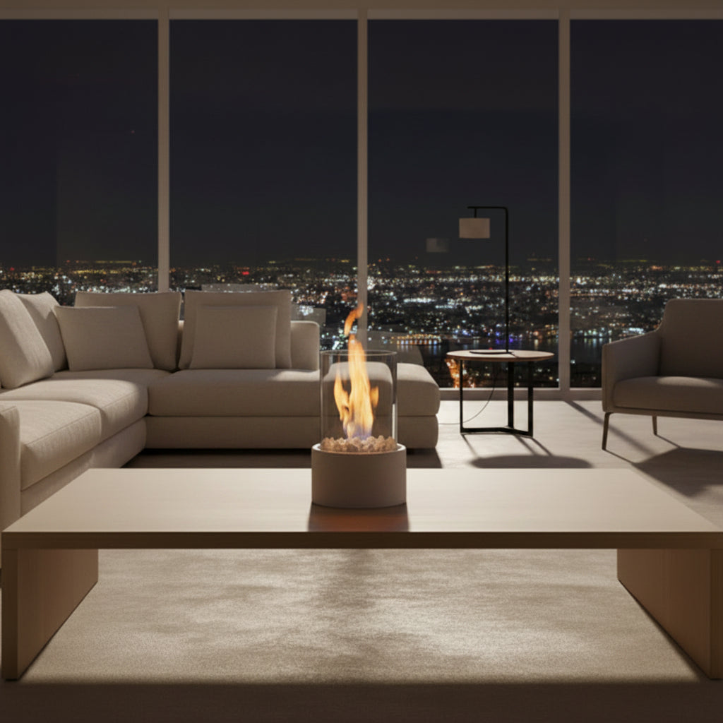 Smoke-Free Table Fireplace | Bioethanol Glass Burner