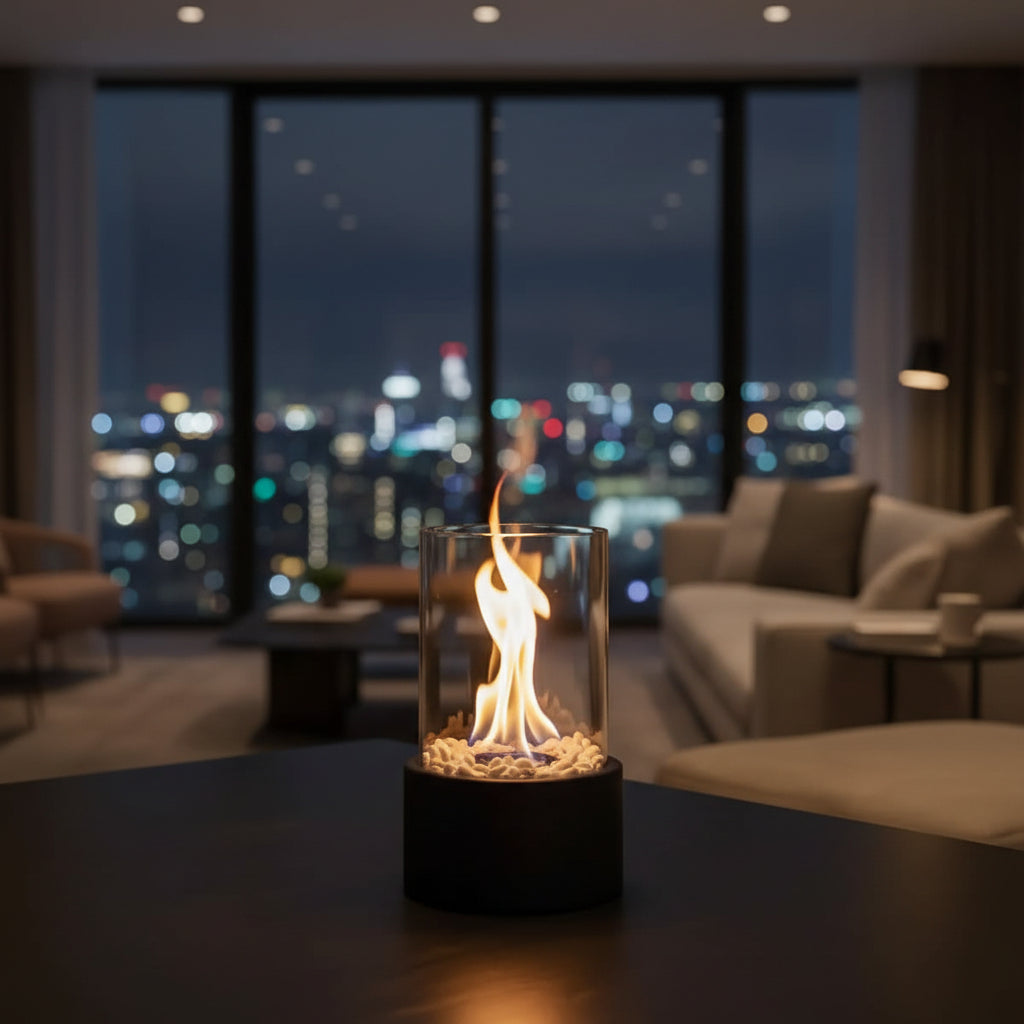 Smoke-Free Table Fireplace | Bioethanol Glass Burner