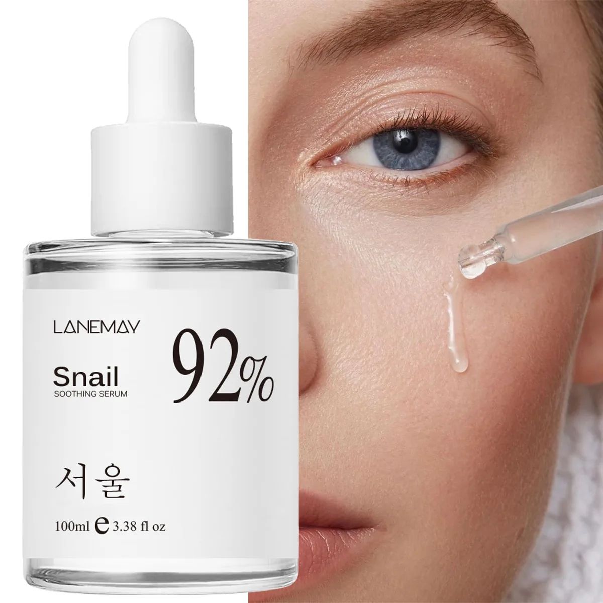 Snail Mucin Facial Serum for Women | 92% Snail Mucin Essence, 100ml | Repairs Skin Barrier & Deeply Hydrates Dry, Sensitive Skin