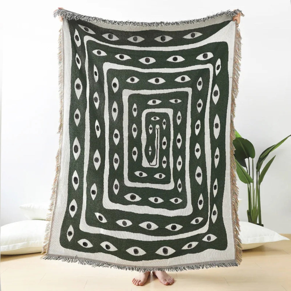 Snake Labyrinth | Cotton Throw Blanket – Playful Snake Design 0