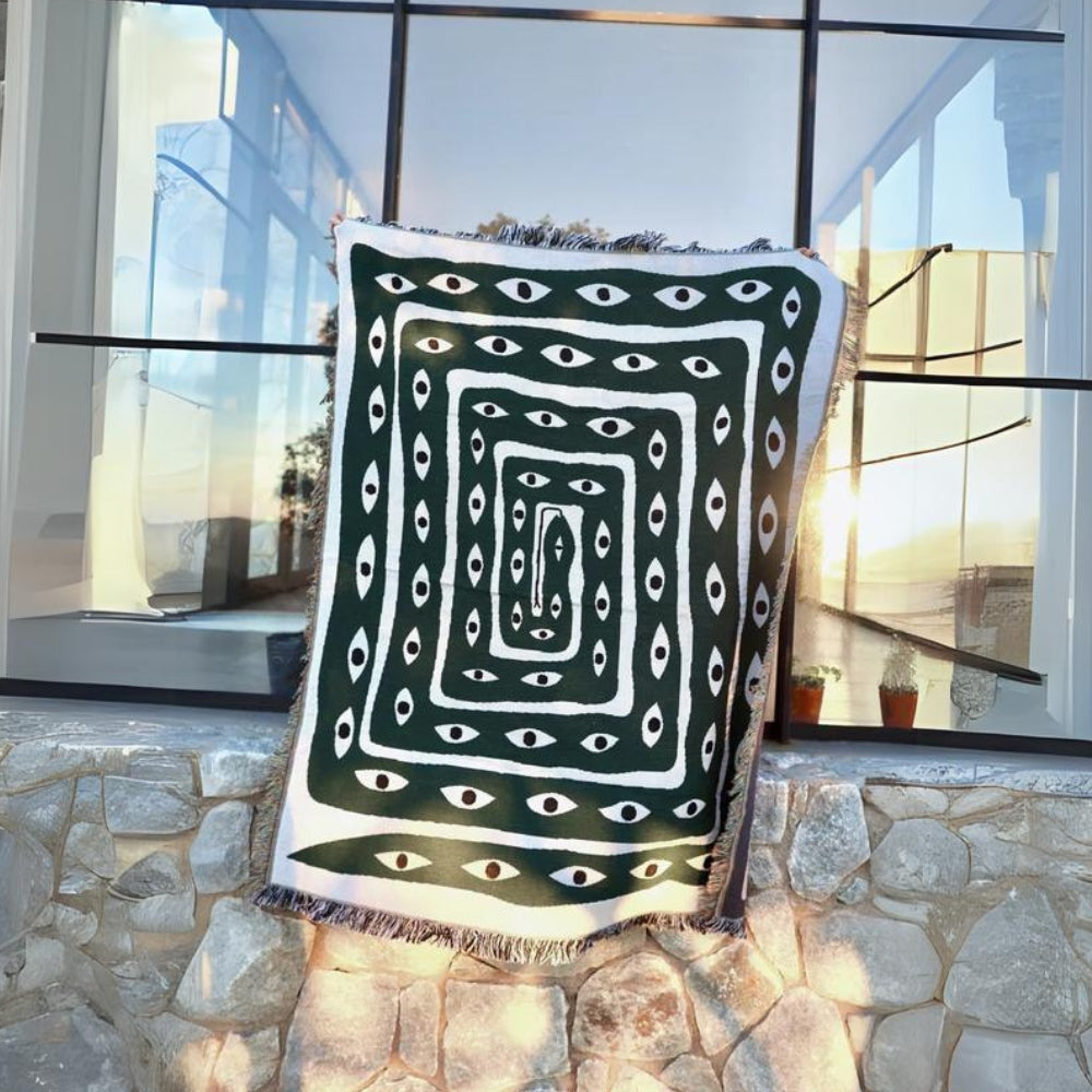 Snake Labyrinth | Cotton Throw Blanket – Playful Snake Design 2