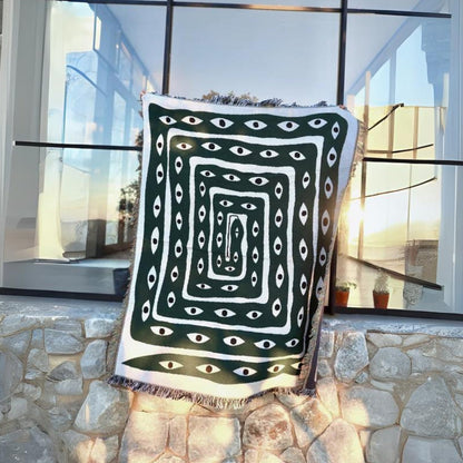 Snake Labyrinth | Cotton Throw Blanket – Playful Snake Design 2