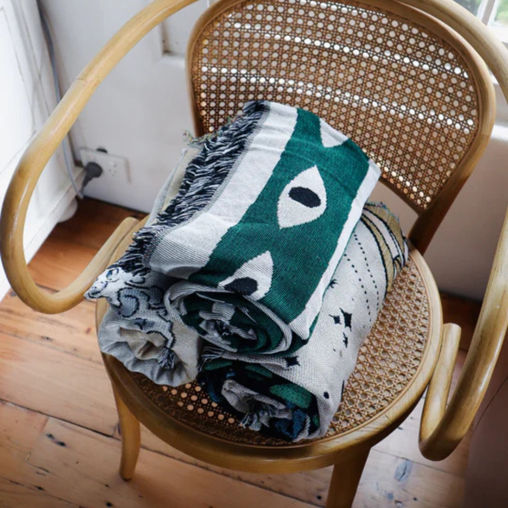 Snake Labyrinth | Cotton Throw Blanket – Playful Snake Design 3