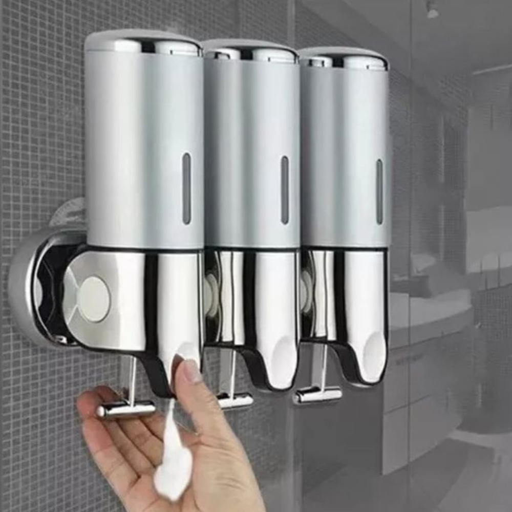 Soap Dispenser Set | Three Chambers With Push Levers