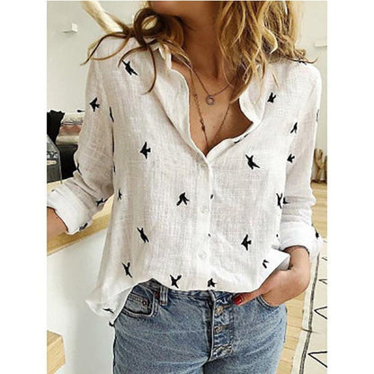 Sofia | Women's White Blouse – Long Sleeve Cotton Design 7