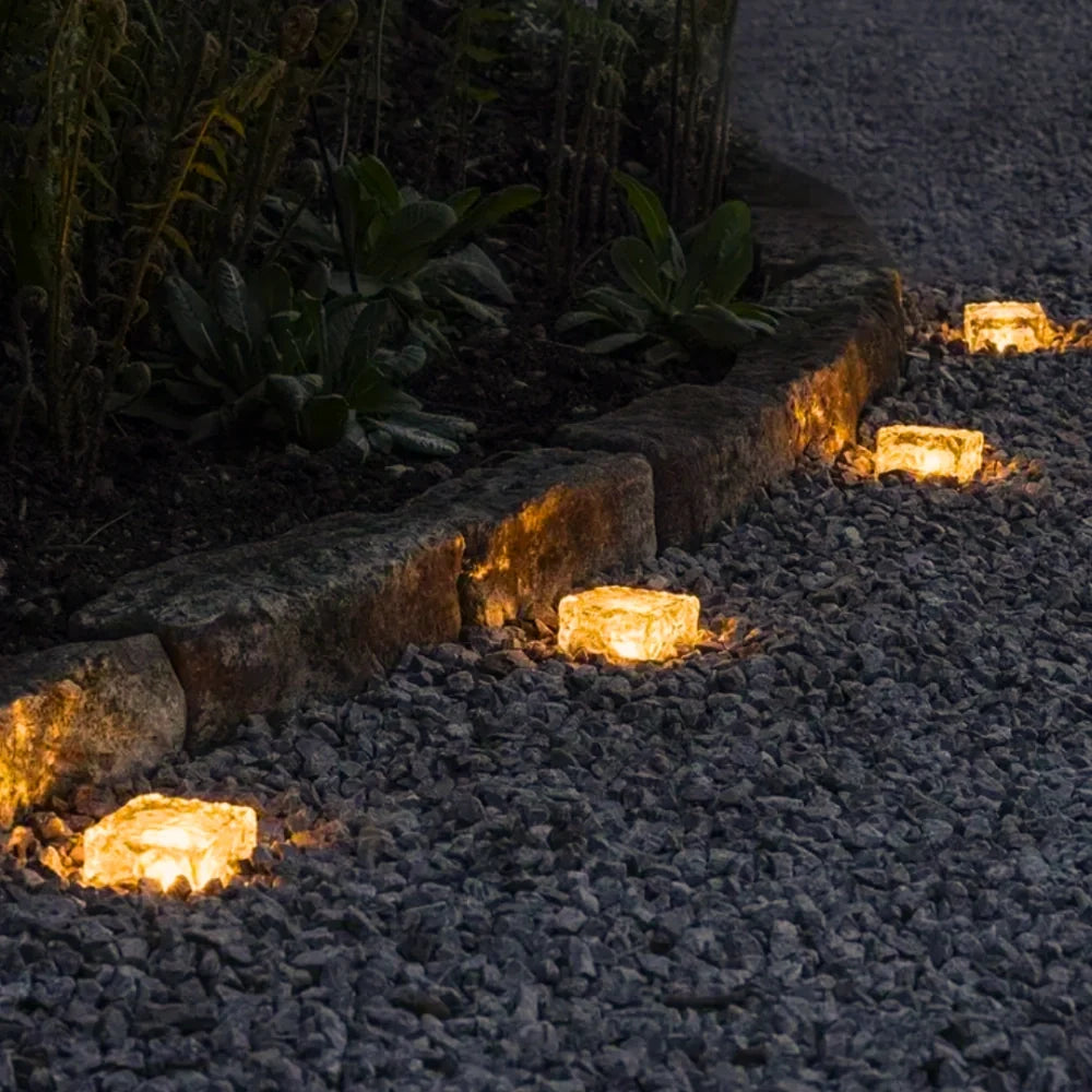Solar Brick Light, Acrylic & ABS | 10 x 10 x 5.5 cm, IP44 Waterproof | Solar Powered, Dusk Sensor, Up to 10 Hours Glow