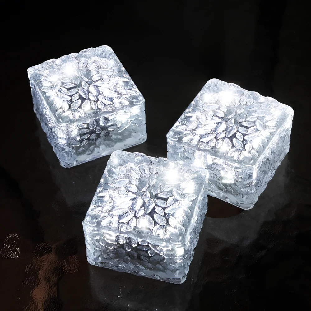 Solar Brick Light, Acrylic & ABS | 10 x 10 x 5.5 cm, IP44 Waterproof | Solar Powered, Dusk Sensor, Up to 10 Hours Glow