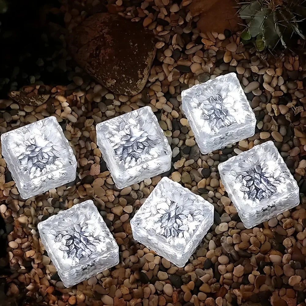 Solar Brick Light, Acrylic & ABS | 10 x 10 x 5.5 cm, IP44 Waterproof | Solar Powered, Dusk Sensor, Up to 10 Hours Glow