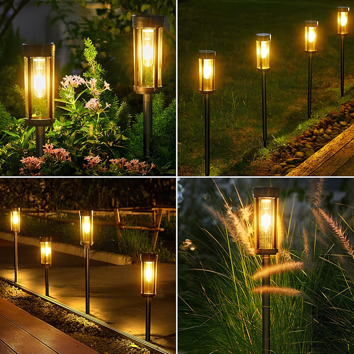 Solar Garden Torch Lamp, ABS | 65 cm Height with Ground Spike | Dusk-to-Dawn Auto-On, 8-12 Hour Runtime, Pack of 2/4/10