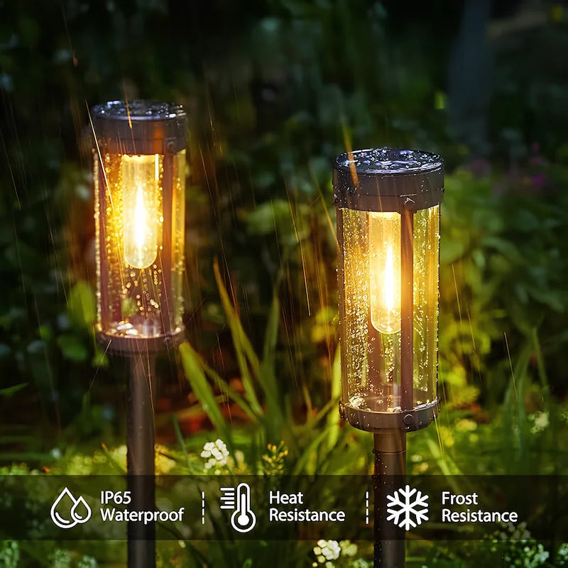 Solar Garden Torch Lamp, ABS | 65 cm Height with Ground Spike | Dusk-to-Dawn Auto-On, 8-12 Hour Runtime, Pack of 2/4/10