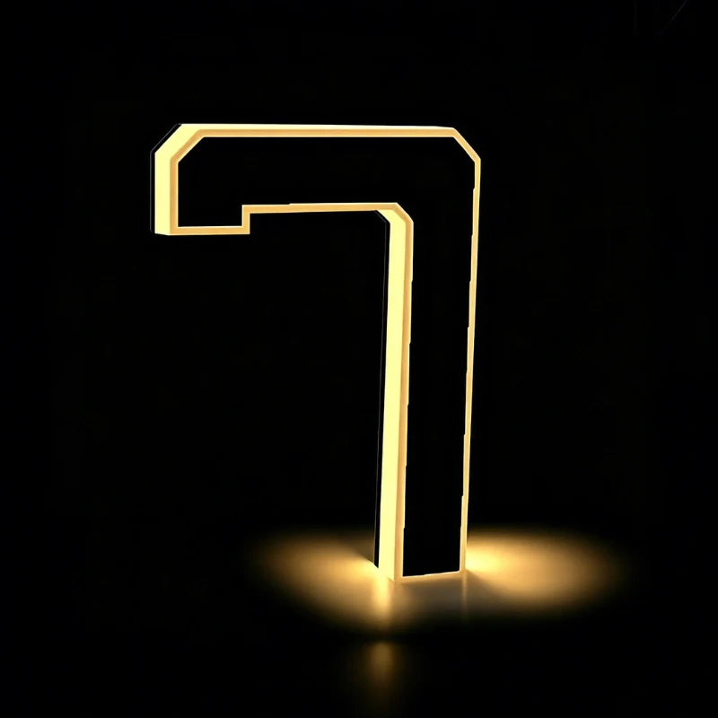 Solar House Number Sign, ABS Plate | IP44 Waterproof, 10-Hour Battery | Dusk Sensor, Warm White LED, Adhesive or Screw Fixing