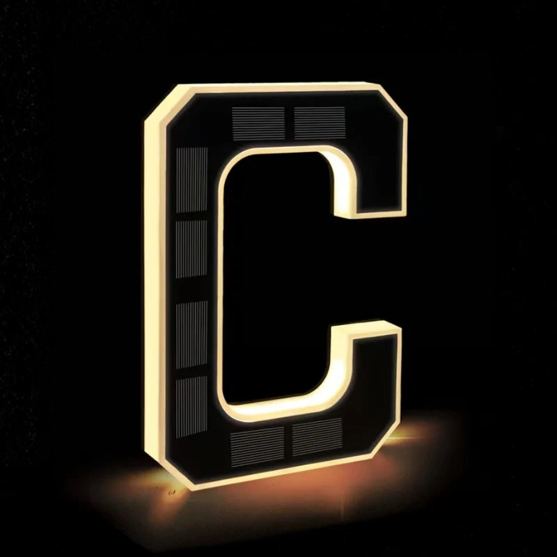 Solar House Number Sign, ABS Plate | IP44 Waterproof, 10-Hour Battery | Dusk Sensor, Warm White LED, Adhesive or Screw Fixing