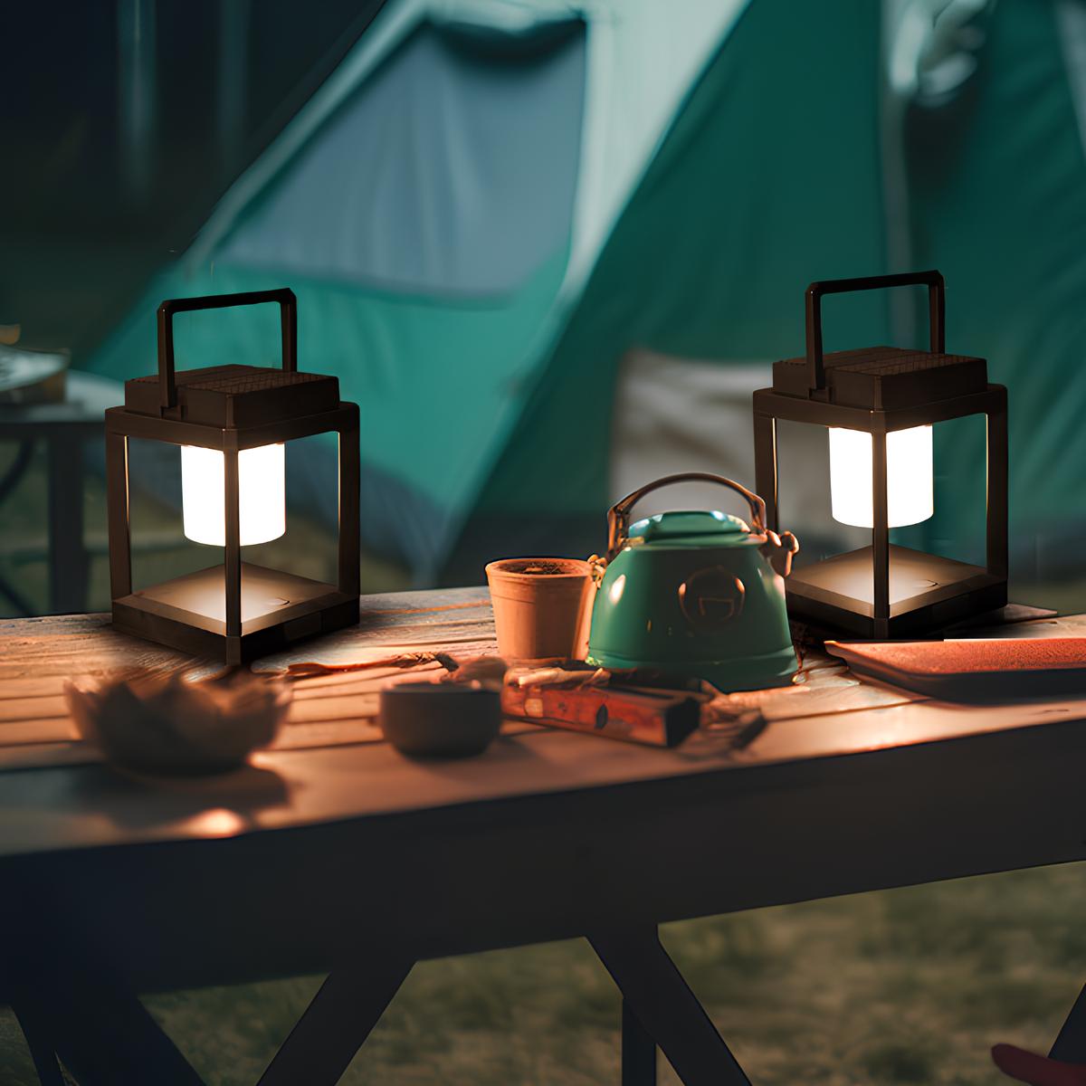 Solar Lantern, ABS, 13.5 x 13.5 x 18 cm | Solar & USB Charging, 3 Brightness Modes | IP44 Waterproof, Up to 10 Hours Runtime