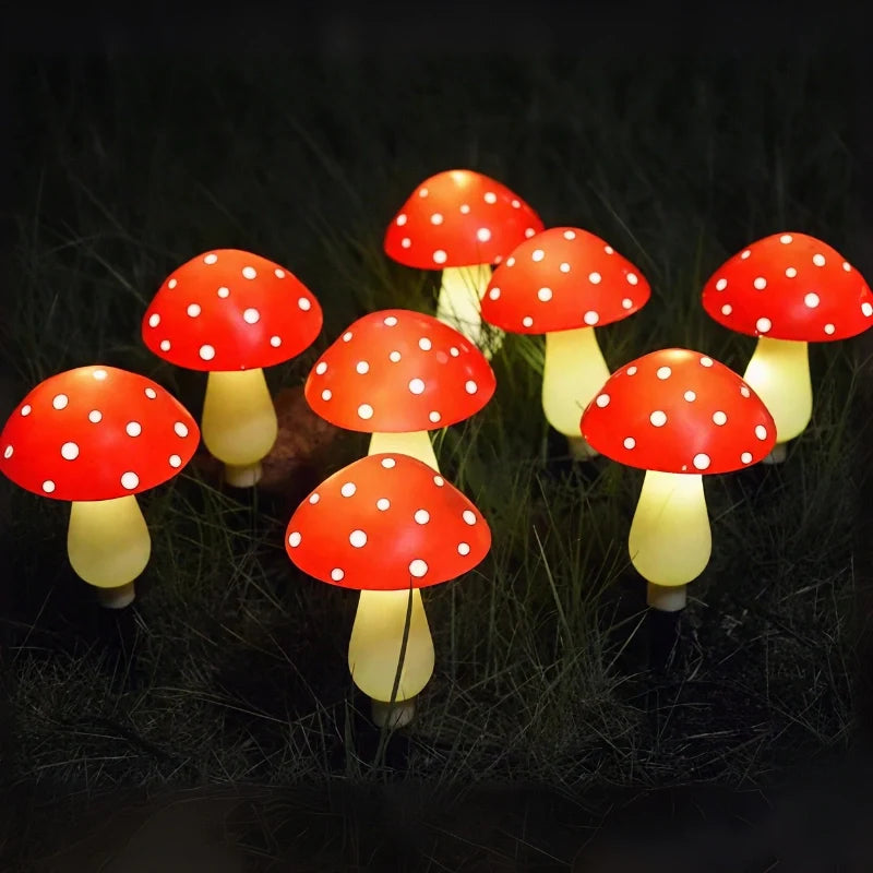 Solar Mushroom Garden Lights | Up to 20 LED Bulbs, 1250 cm String | IP65 Weatherproof, Dusk Sensor, 8 Light Modes