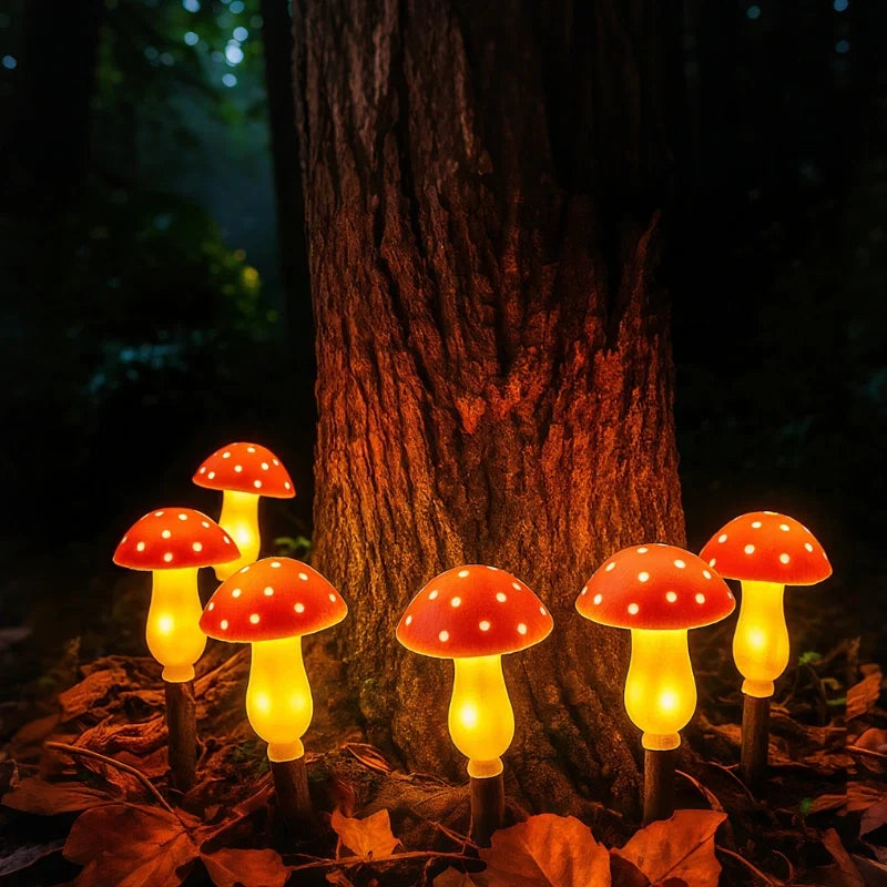Solar Mushroom Garden Lights | Up to 20 LED Bulbs, 1250 cm String | IP65 Weatherproof, Dusk Sensor, 8 Light Modes