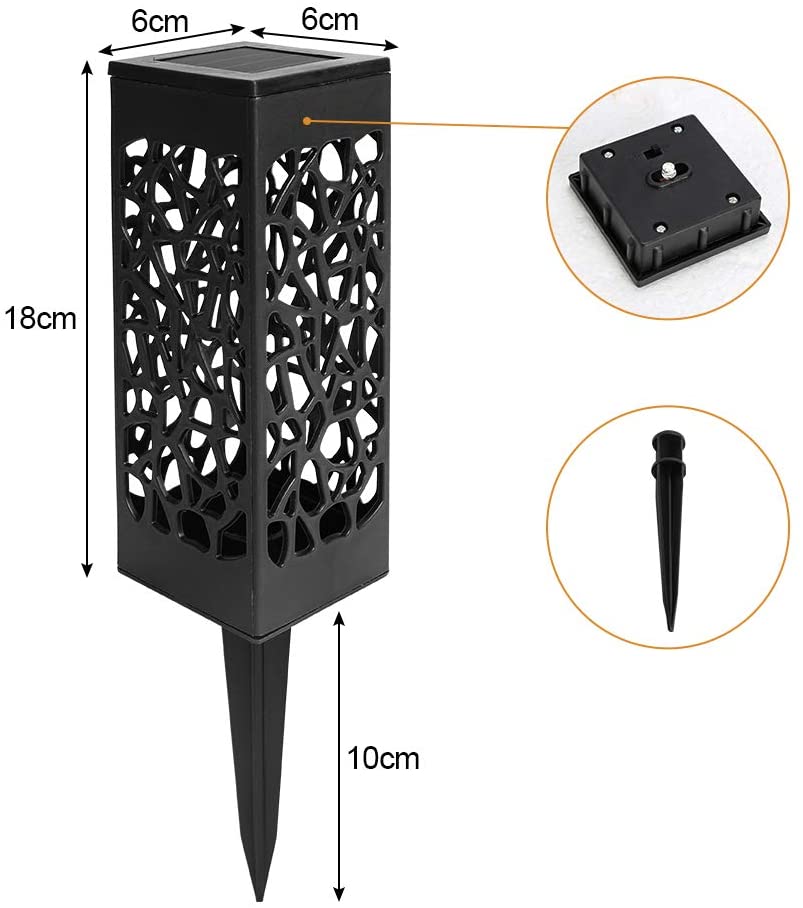 Solar Path Lights 12 Pack | Warm White LED Ground Stake Lights | IP55 Waterproof Automatic Dusk-to-Dawn Lighting