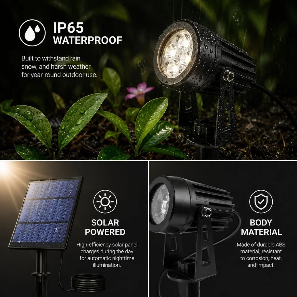 Solar Powered Security Light – 4-Pack Waterproof Garden Spike Lights
