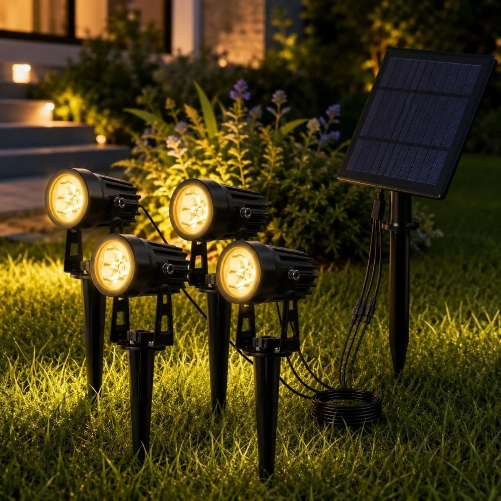 Solar Powered Security Light – 4-Pack Waterproof Garden Spike Lights