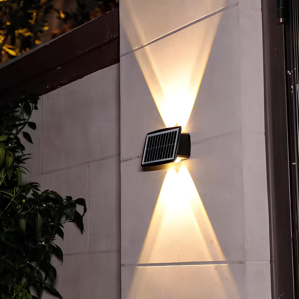 Solar Powered Wall Sconce Light | 4 or 6 LED Bulbs, IP65 Waterproof | Dual Warm & White Modes, 8-10 Hour Run Time