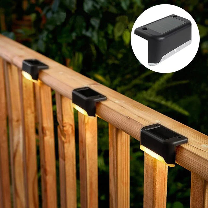 Solar Step Lights ABS | Set of 8 with Automatic Dusk-to-Dawn Sensor | IP44 Waterproof for Stairs, Paths and Gardens