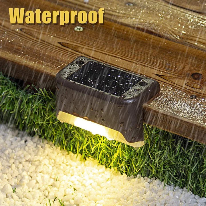 Solar Step Lights ABS | Set of 8 with Automatic Dusk-to-Dawn Sensor | IP44 Waterproof for Stairs, Paths and Gardens