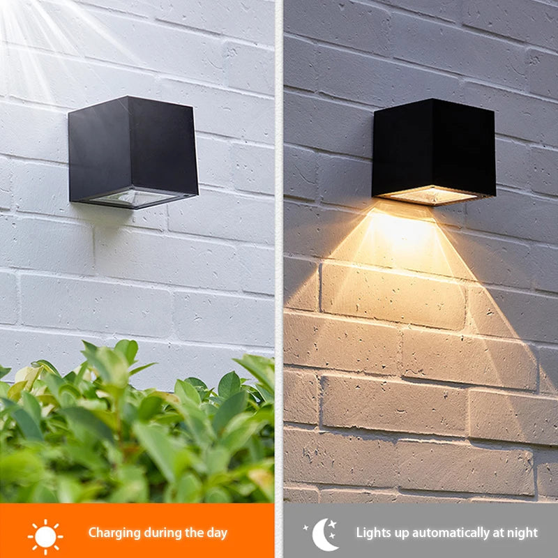 Solar Wall Light ABS | 2-in-1 Dual Colour Modes | Automatic Day-Night Sensor, IP65 Waterproof, Wireless Fitting Design
