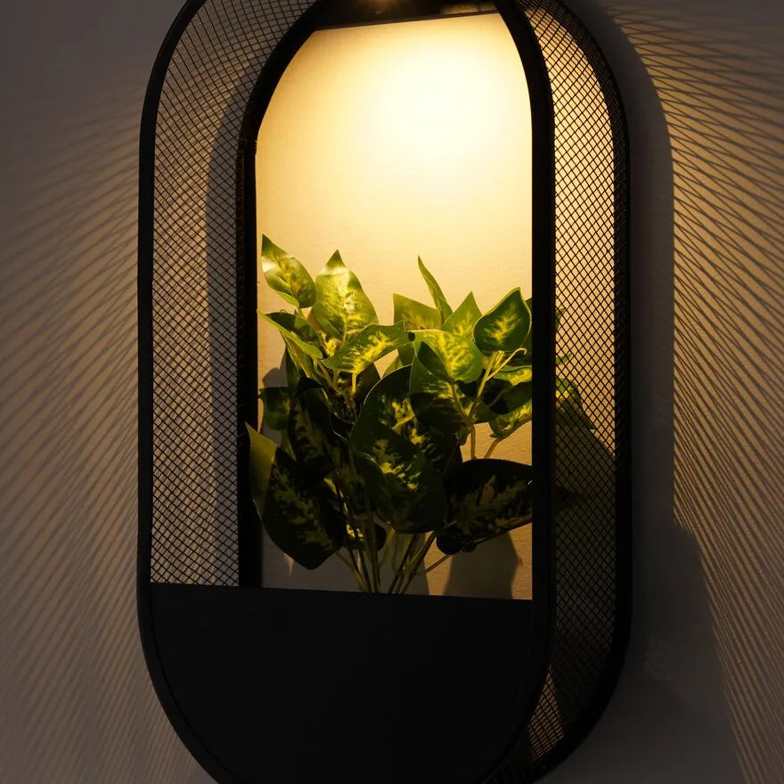 Solar Wall Pot Light with Integrated Planter | Oval or Round Style | Waterproof, Up to 8 Hours Warm & Cool White Light
