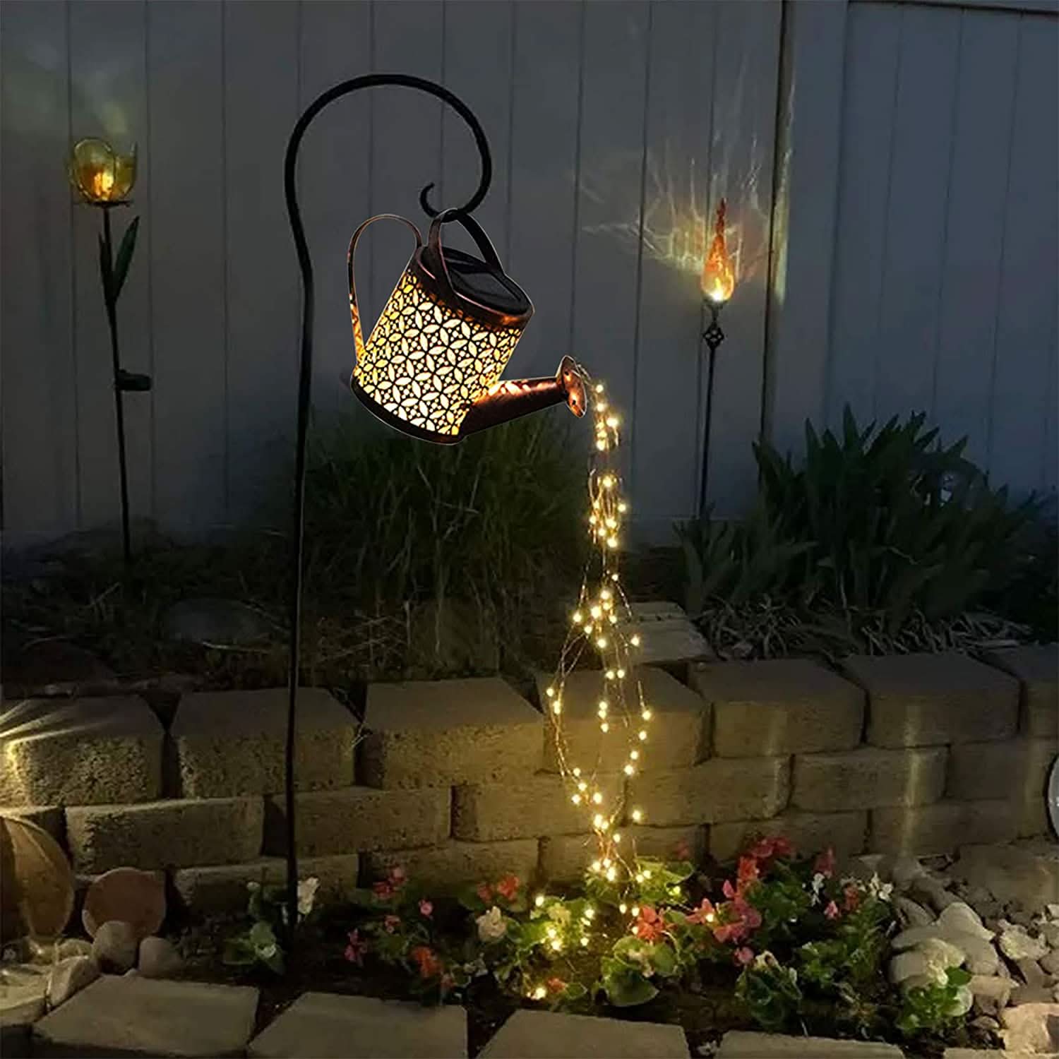 SolarGarden | Solar Garden Lamp with Star-Shaped Design - Flexible Copper Wire for Outdoor Lights