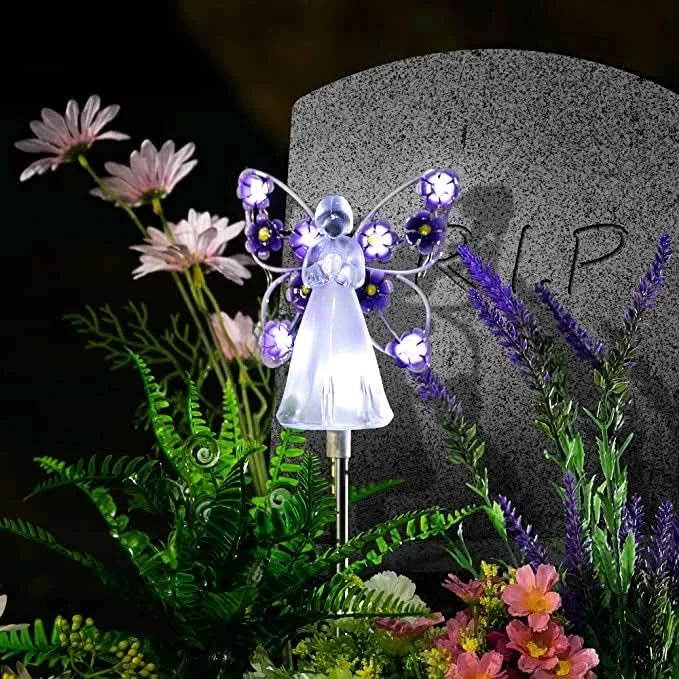 SolarGlow | Solar Garden Light with Elegant Angel Design - Automatic Charging for Outdoor Use