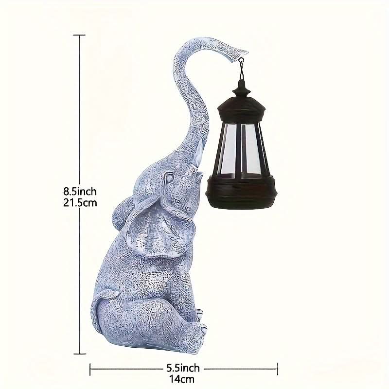 SolarGlow | Solar Garden Lights with Elephant Design - Durable Resin for Outdoor Use