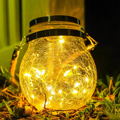 Solar Outdoor Lantern – IP65 Waterproof Cracked Glass Design