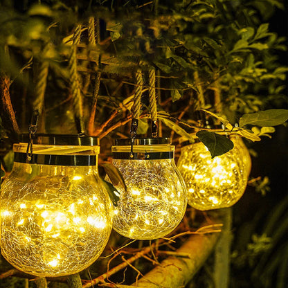 Solar Outdoor Lantern – IP65 Waterproof Cracked Glass Design
