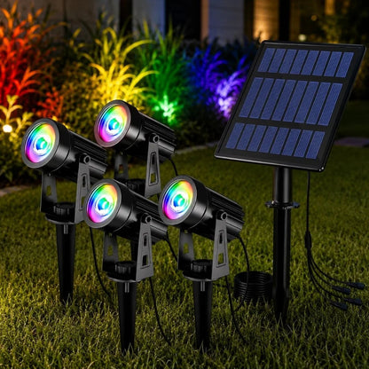 Solar Powered Security Light – 4-Pack Waterproof Garden Spike Lights