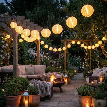 Solar String Lights Outdoor – Waterproof Lanterns for Garden Patio Use