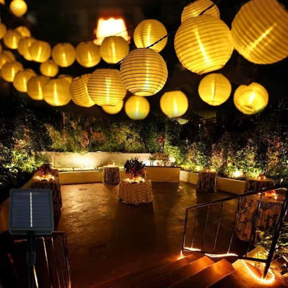 Solar String Lights Outdoor – Waterproof Lanterns for Garden Patio Use