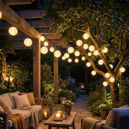 Solar String Lights Outdoor – Waterproof Lanterns for Garden Patio Use