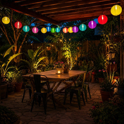 Solar String Lights Outdoor – Waterproof Lanterns for Garden Patio Use