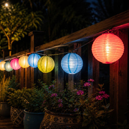 Solar String Lights Outdoor – Waterproof Lanterns for Garden Patio Use
