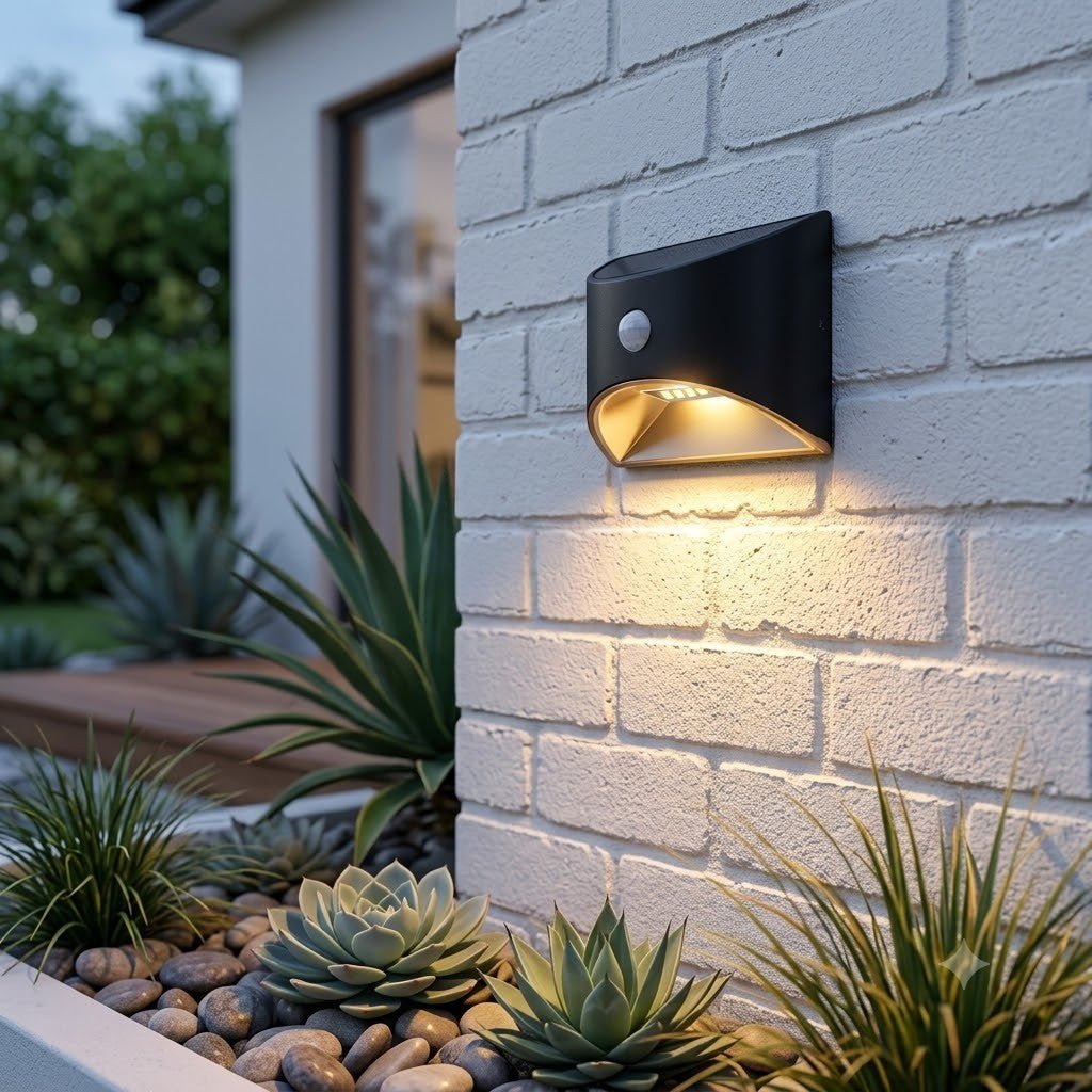 Solar Wall Lights Outdoor – PIR Motion Sensor Waterproof Garden Illumination
