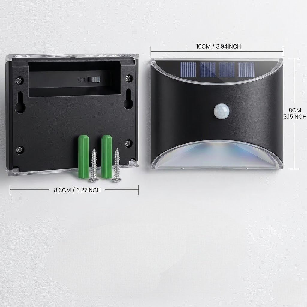 Solar Wall Lights Outdoor – PIR Motion Sensor Waterproof Garden Illumination