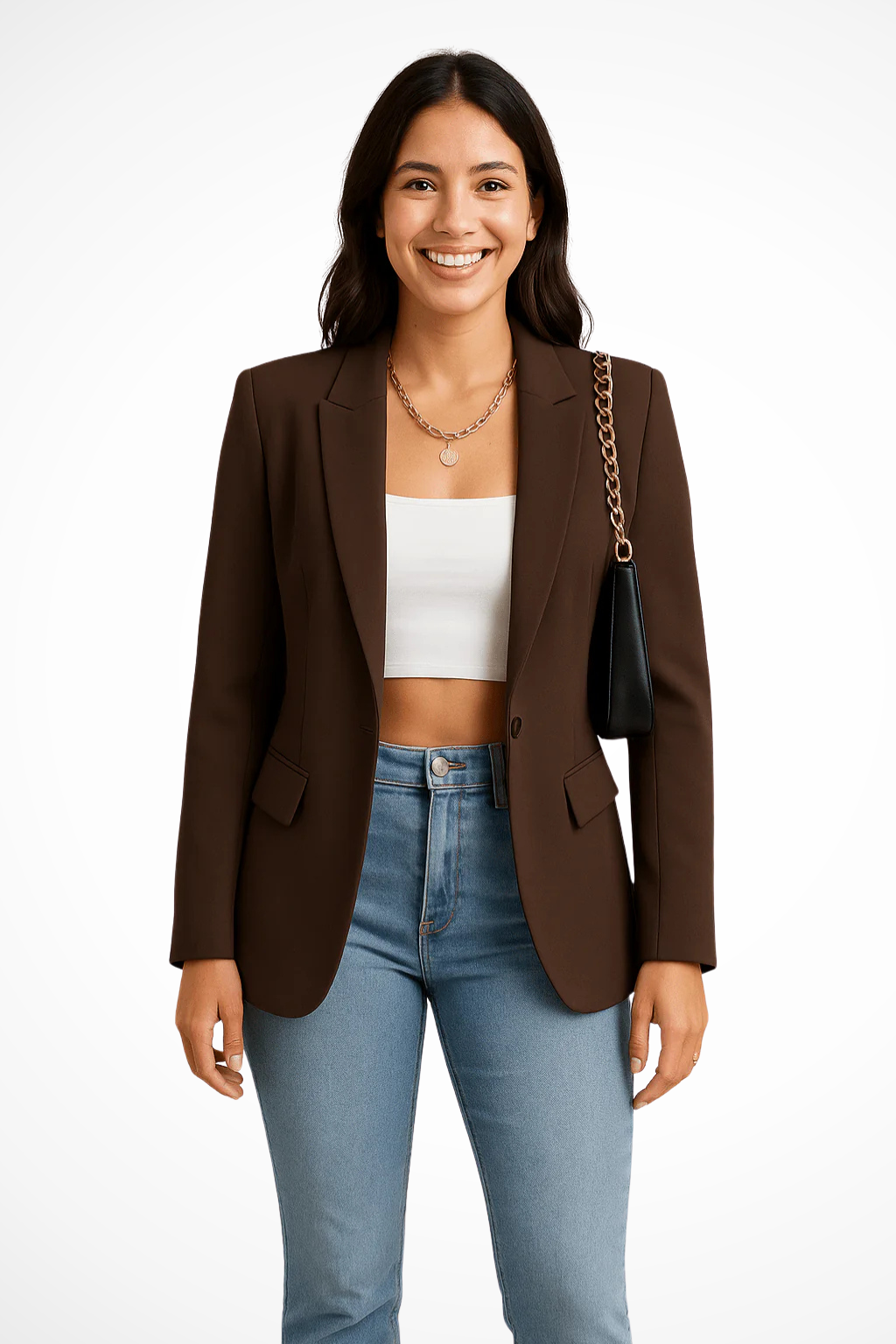 Sophia | Black Blazer for Women – Tailored Fit with Single Button Closure