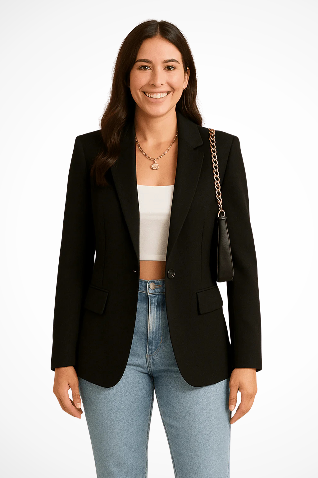 Sophia | Black Blazer for Women – Tailored Fit with Single Button Closure