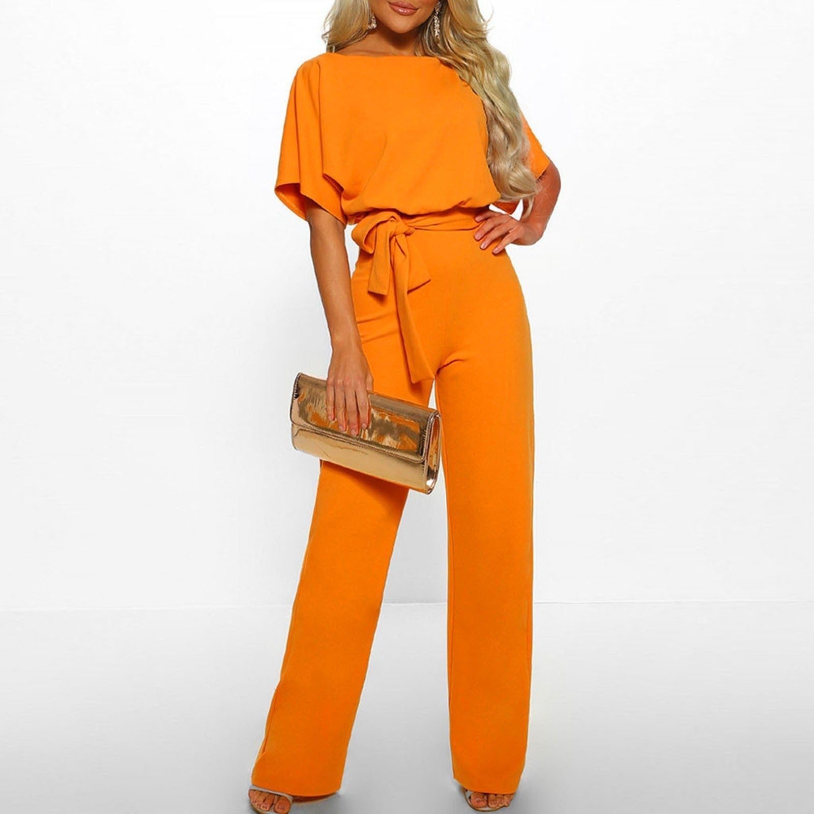 Sophia | Chic Belted Wide Leg Jumpsuit for Women