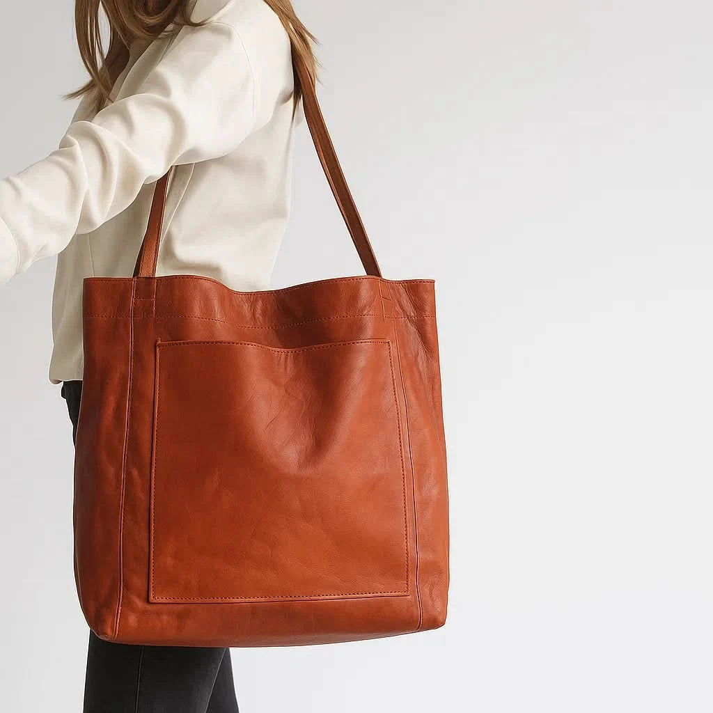Sophia | Vegan Leather Shoulder Bag - Spacious Design With Zipper Closure
