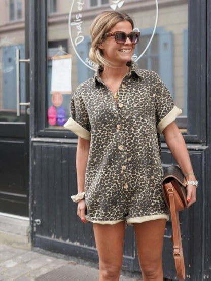 Sophie | Chic Collared Waist-Tie Romper for Women