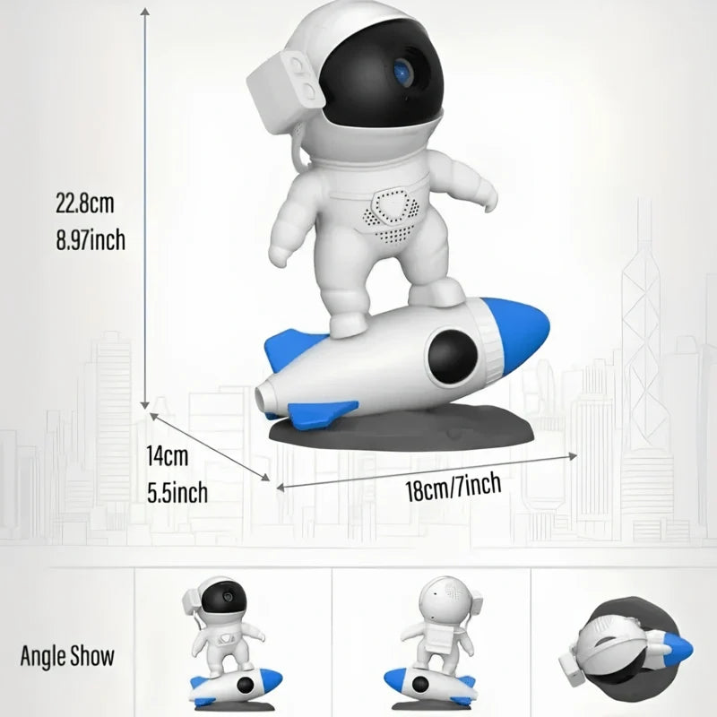 Space Projection Night Light, Rocket-Shaped Design | Multicolour Glow | 13 4K Films or App-Controlled Bluetooth Audio