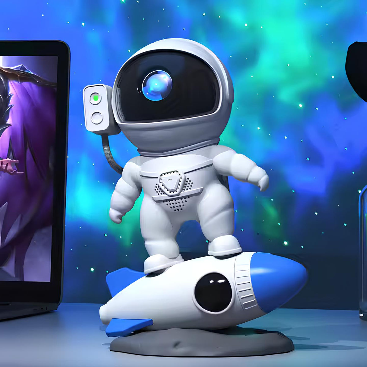 Space Projection Night Light, Rocket-Shaped Design | Multicolour Glow | 13 4K Films or App-Controlled Bluetooth Audio