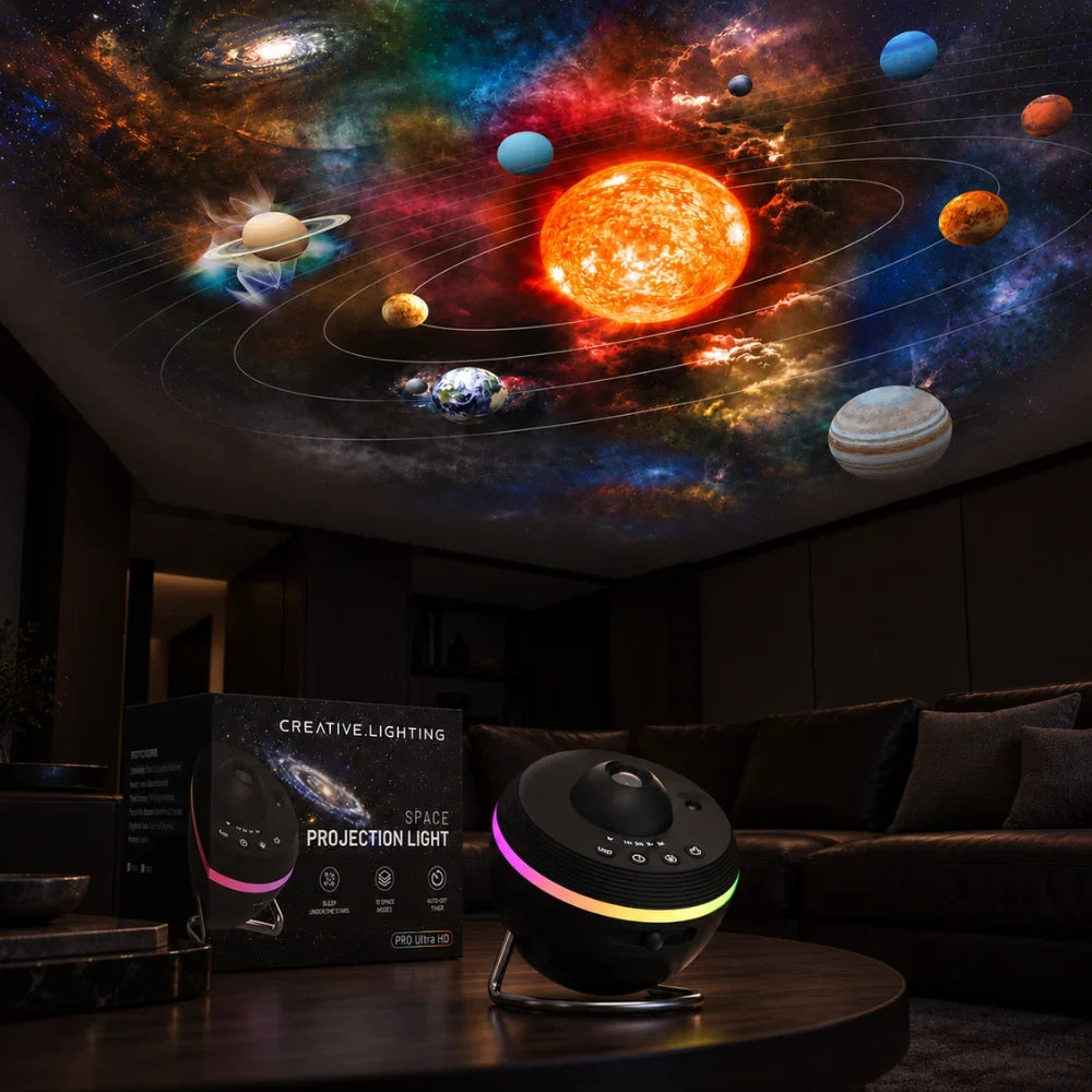 Space Projection Light | 13 or 19 Projection Motifs | USB Powered with Built-In Timer for a Calming Starry Night Display 1