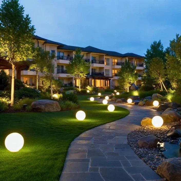 Spherical LED Garden Light 12 to 25 cm | 16-Colour Remote Control, USB Rechargeable | Weather-Resistant, Solar Powered Option 16